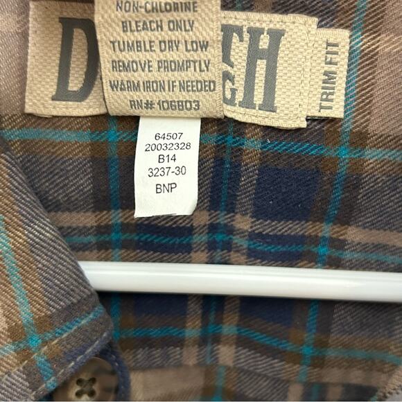 Duluth Trading Co Plaid Long Sleeve Button Down Shirt Top Large TALL - Picture 8 of 8